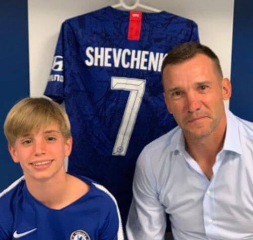 Christian Shevchenko with his father Andriy Shevchenko in Madrid.